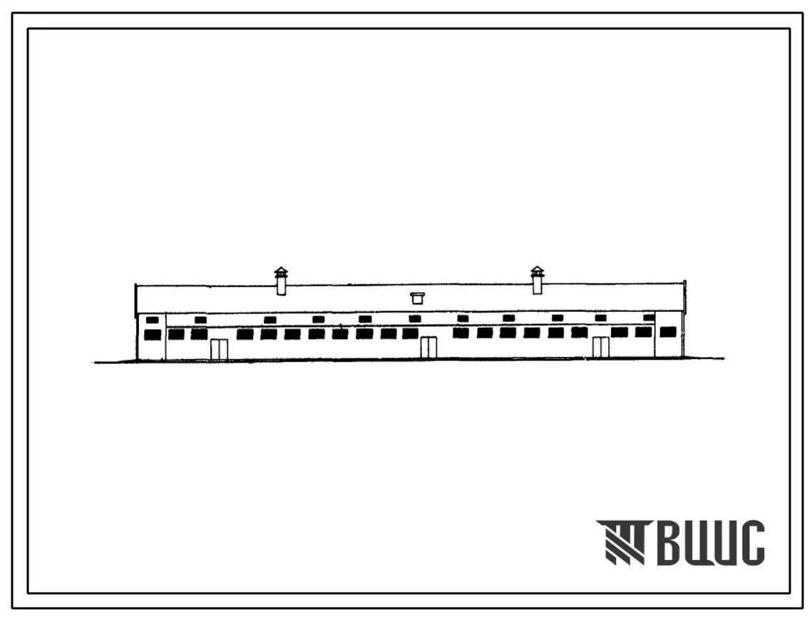 Типовой проект 801-158 Коровник на 180 коров мясных пород беспривязного содержания с нормированным кормлением на выгульно-кормовых дворах