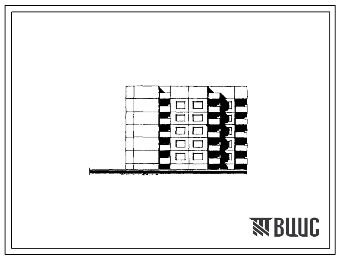 Типовой проект 90-065.86 Пятиэтажная блок-секция торцевая правая на 20 квартир