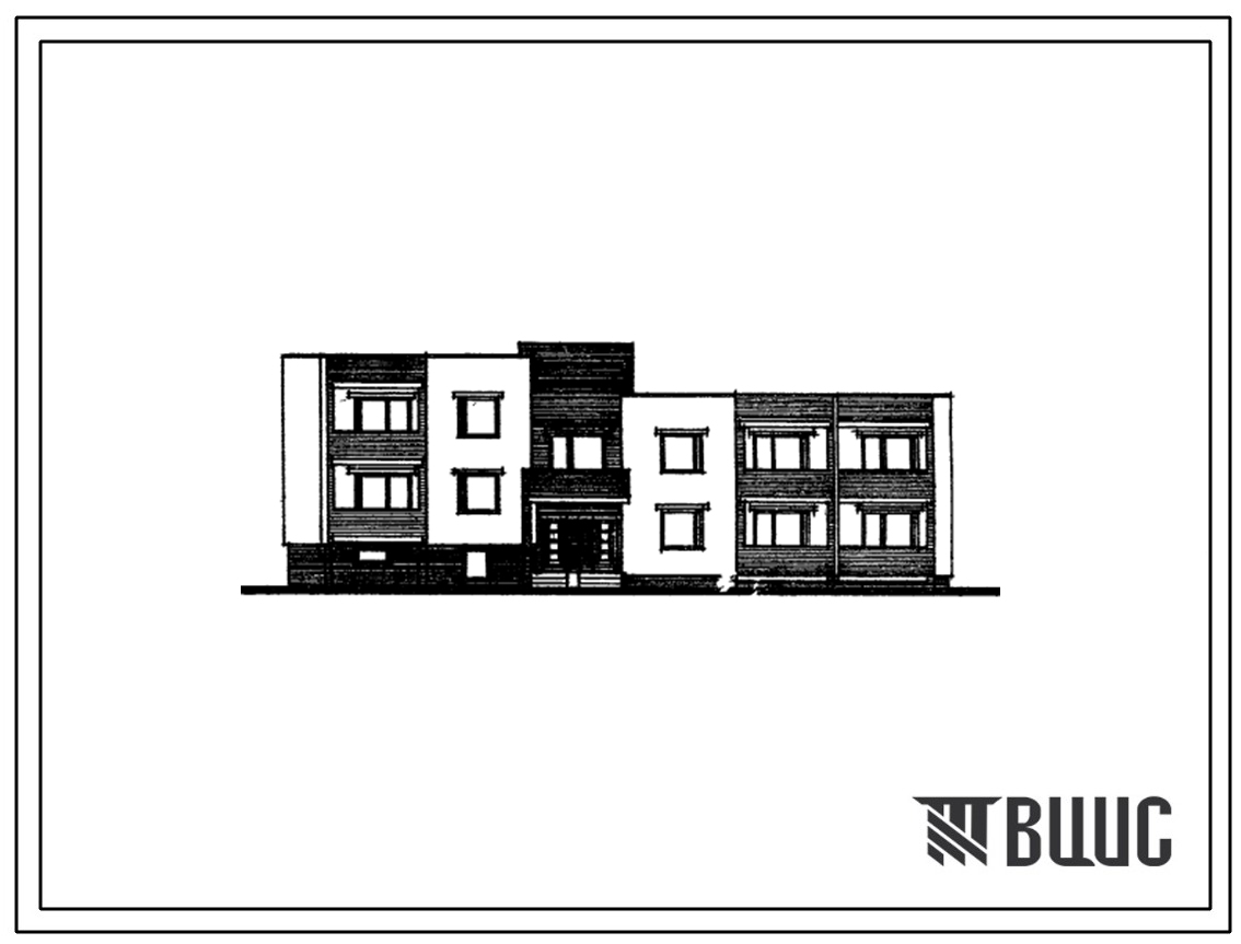 Типовой проект 212-09 Двухэтажная блок-секция на 4 квартиры 3Б-4Б (рядовая).
