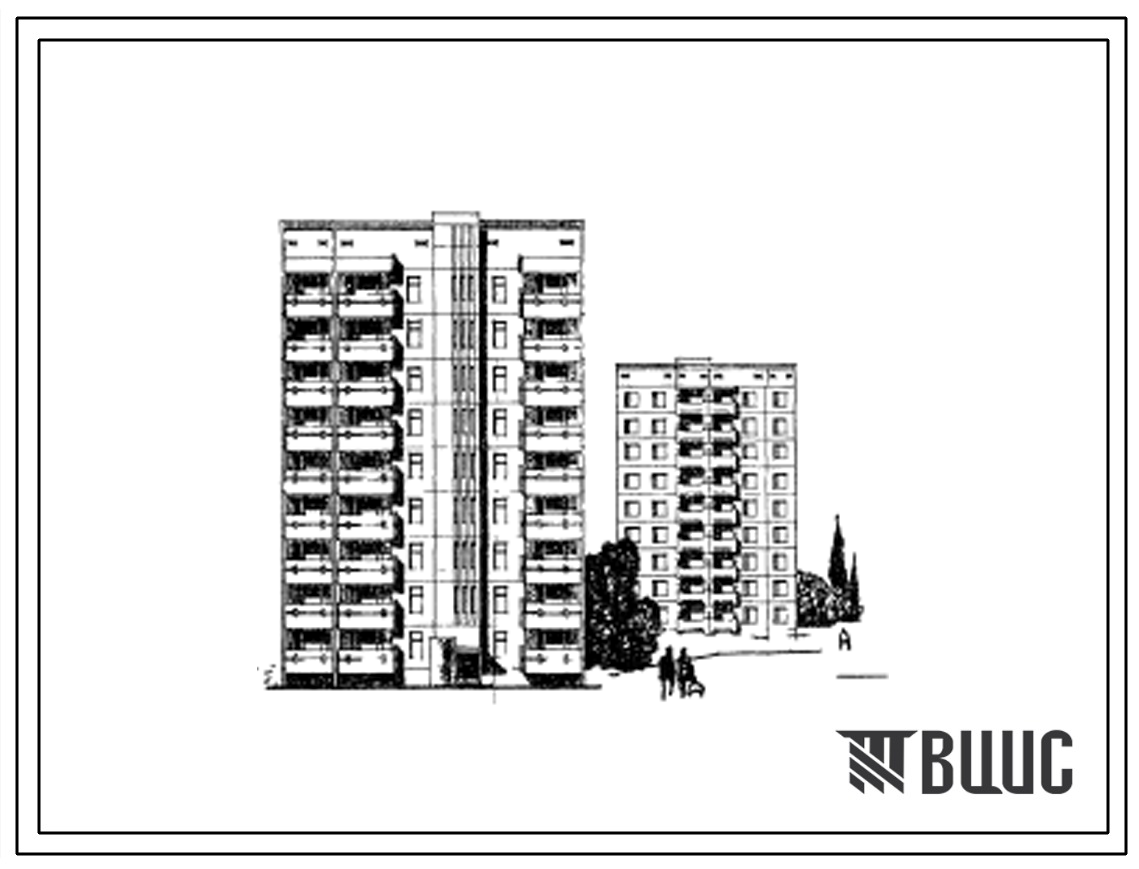 Типовой проект 135-057с Девятиэтажная блок-секция рядовая левая на 18 квартир (трехкомнатных 3А-9; четырехкомнатных 4Б-9).