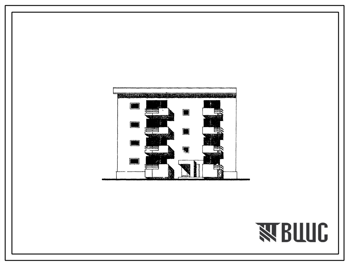 Типовой проект 155-07с Четырехэтажная блок-секция торцевая левая на 8 квартир (четырехкомнатных 4Б-4, пятикомнатных 5Б-4). Для строительства в 4А климатическом подрайоне сейсмичностью 7, 8 и 9 баллов на непросадочных и просадочных грунтах 1 и 2 типа