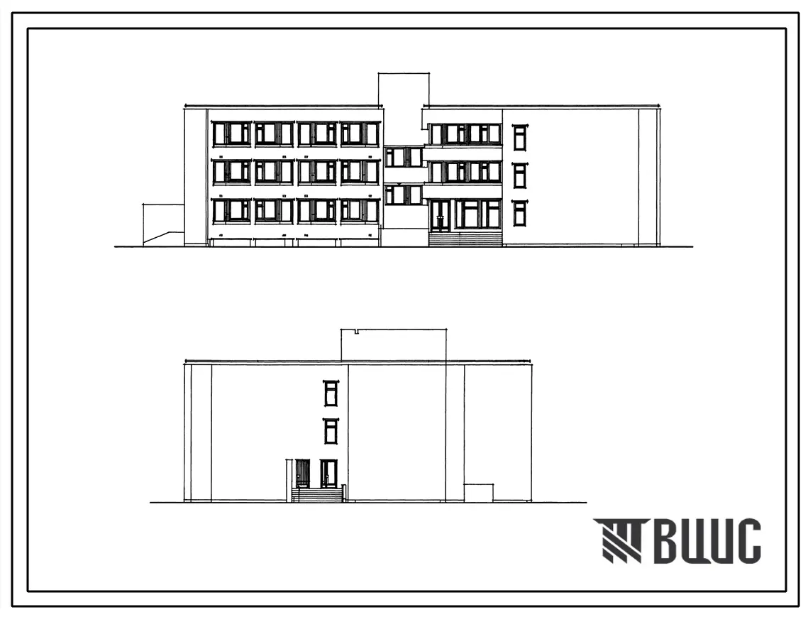 Типовой проект 244-4-47 Спальный корпус на 99 мест для турбаз. Стены кирпичные