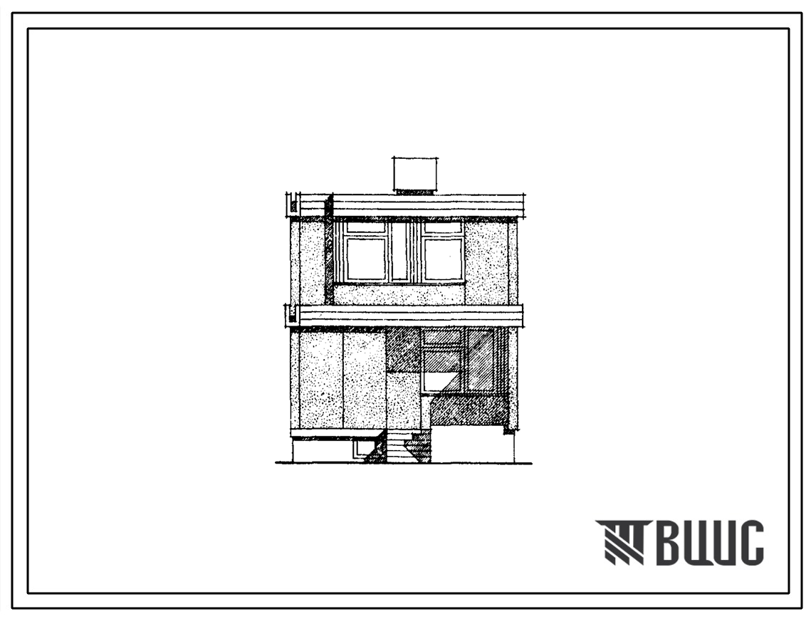 Типовой проект 126-068/1 Двухэтажная четырехкомнатная блок-квартира типа 4Б рядовая с торцевыми окончаниями. Для строительства в 4Г климатическом подрайоне г.Астрахани и области