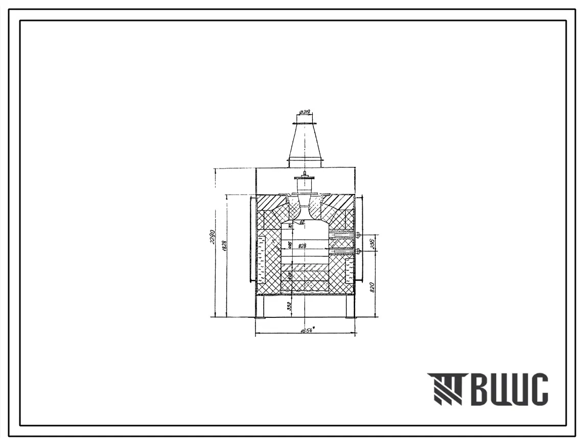 Проект 58464 Печь нагревательная щелевая размеры пода 0,93х0,93 м, на газе