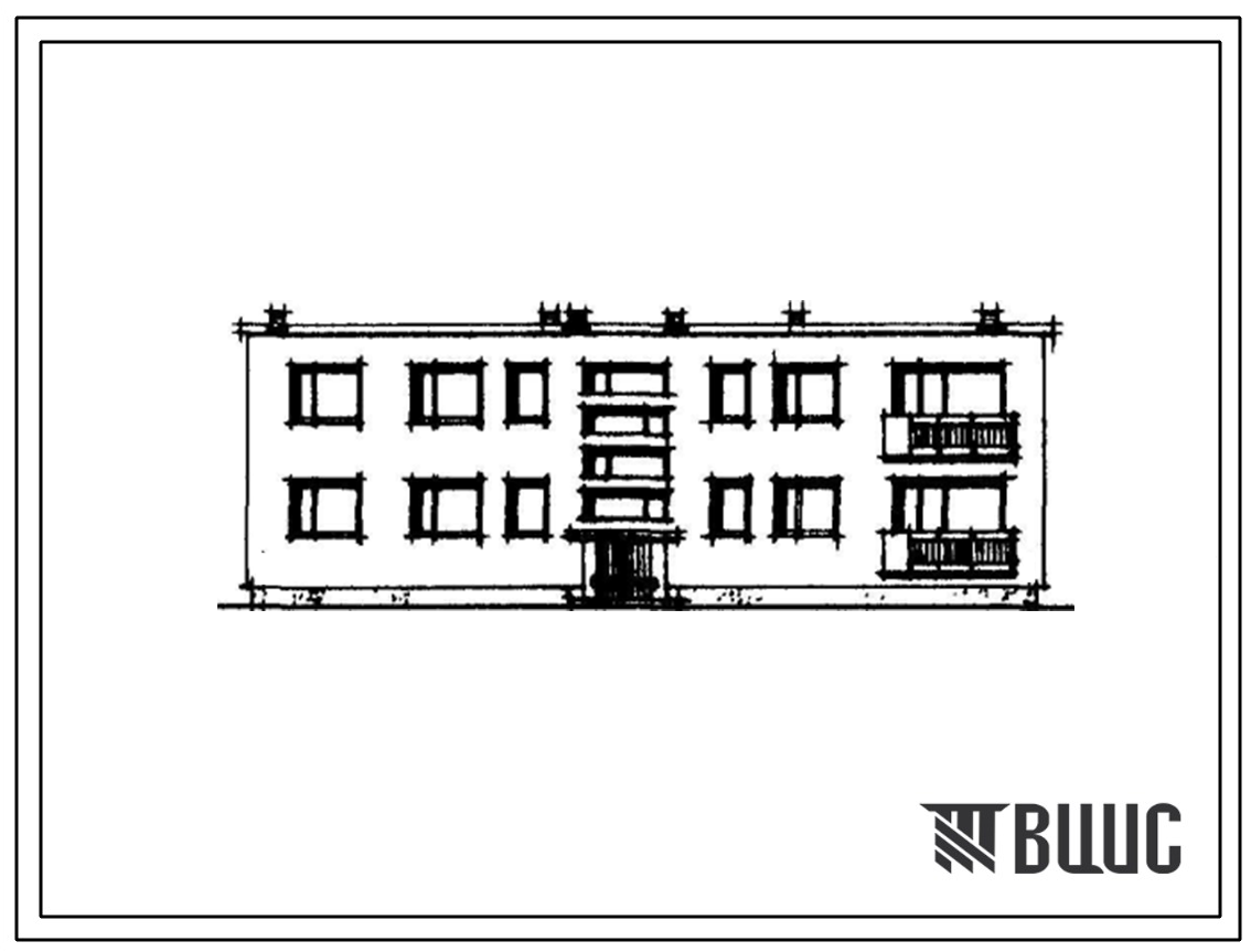 Типовой проект 114-22-49 Двухэтажный шестиквартирный секционный жилой дом (двухкомнатных-4, трехкомнатных-2).