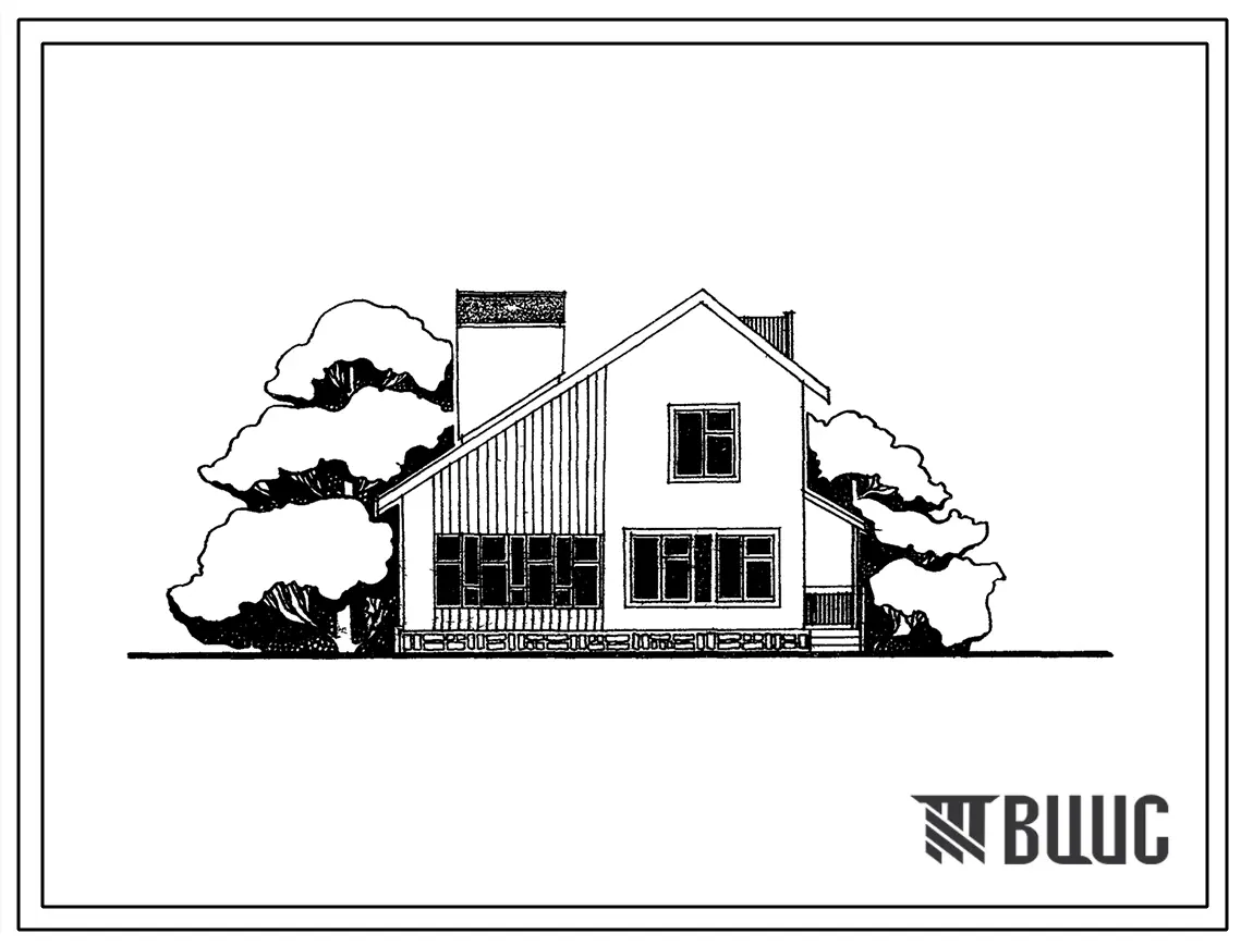Типовой проект 144-24-157.83 Одноквартирный жилой дом с четырехкомнатной квартирой в двух уровнях. Для индивидуальных застройщиков Западных районов Украинской ССР.
