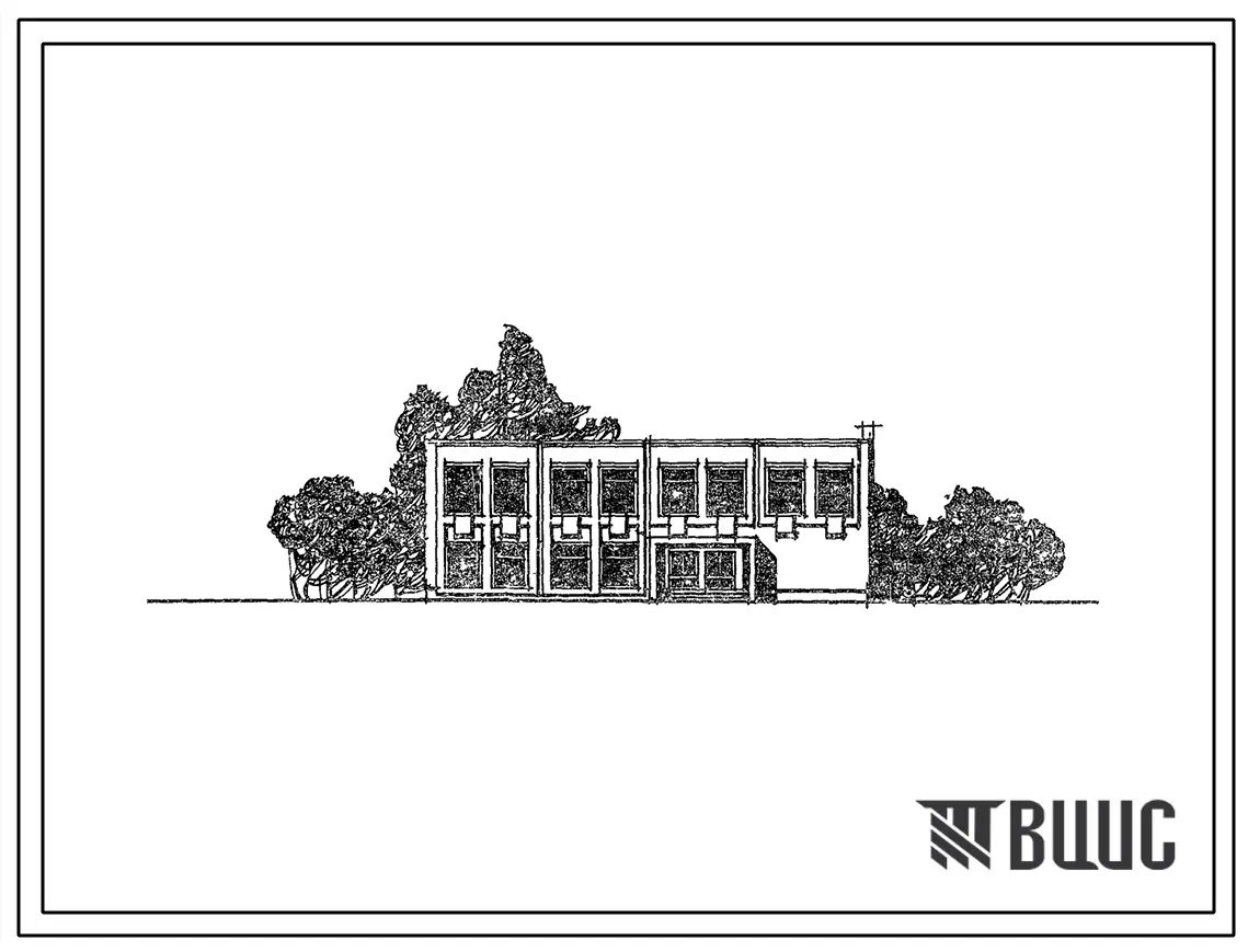 Типовой проект 274-11-21 Универмаг торговой площадью 650м2 в том числе продовольственный магазин торговой площадью 250м2 с кафетерием и отделом заказов. Для строительства в 1В климатическом подрайоне, 2 и 3 климатических районах.