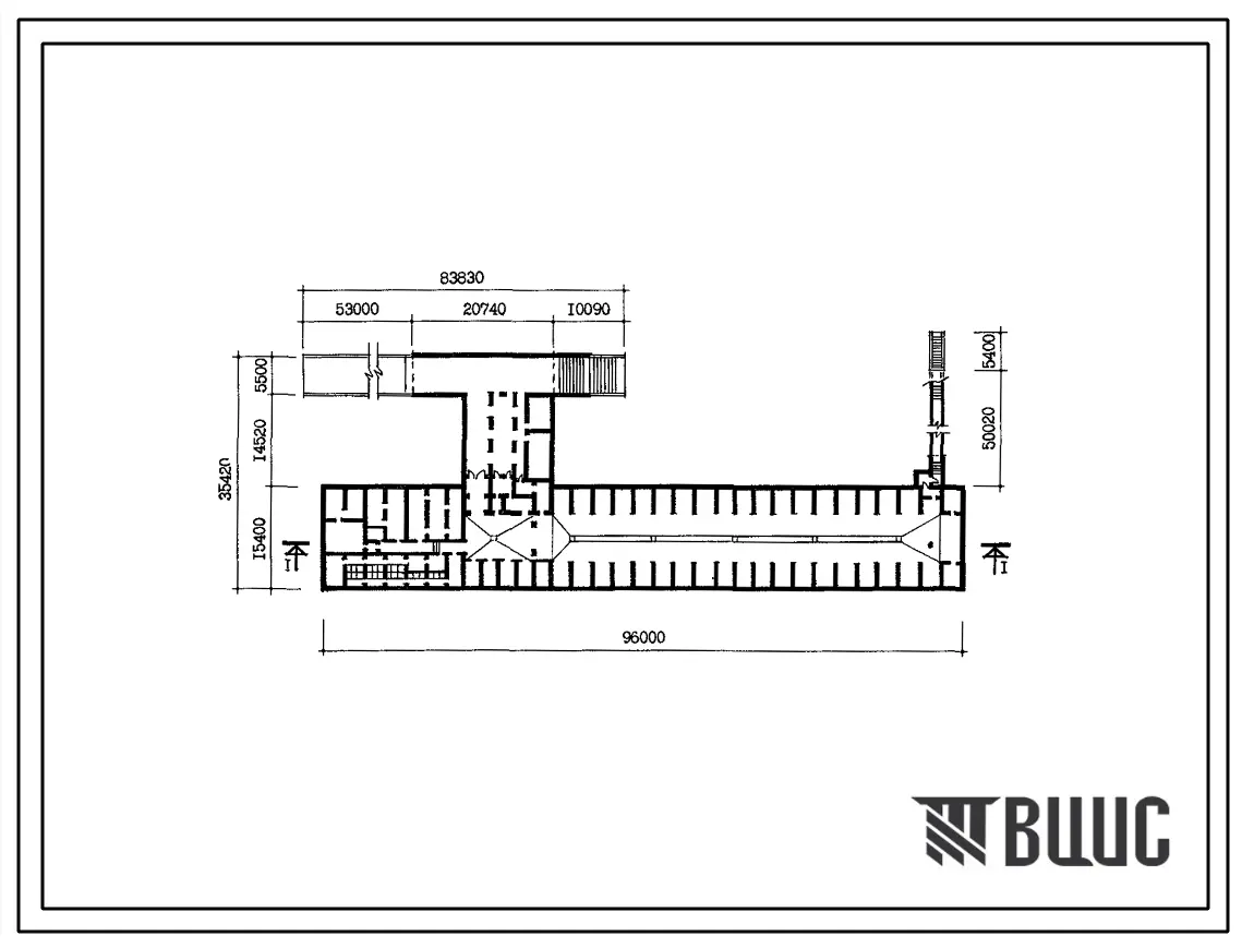 Типовой проект А-II-37/2100-82/1 Гараж-стоянка типа «А» под 4-х секционным жилым домом П-44/17 с блоком инженерного обеспечения, расположенным в пределах габаритов здания