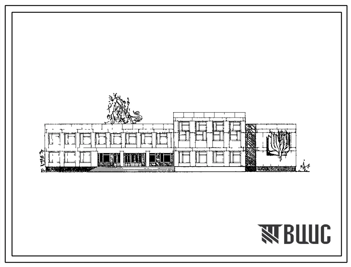 Типовой проект 223-1-544.1.87 Школа на 11 классов (422 учащихся) со стенами из крупных легкобетонных блоков