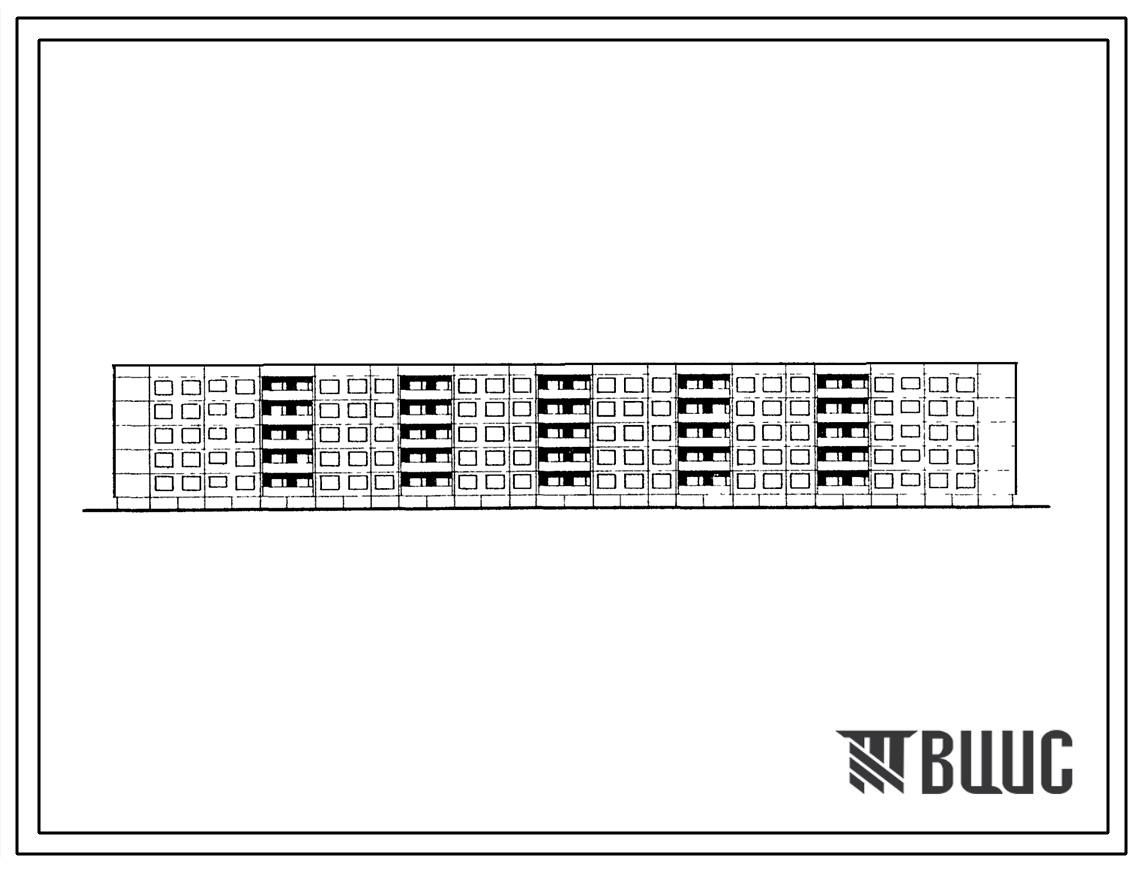 Типовой проект 1Лг-502В-6л Пятиэтажный шестисекционный крупнопанельный жилой дом на 70 квартир.