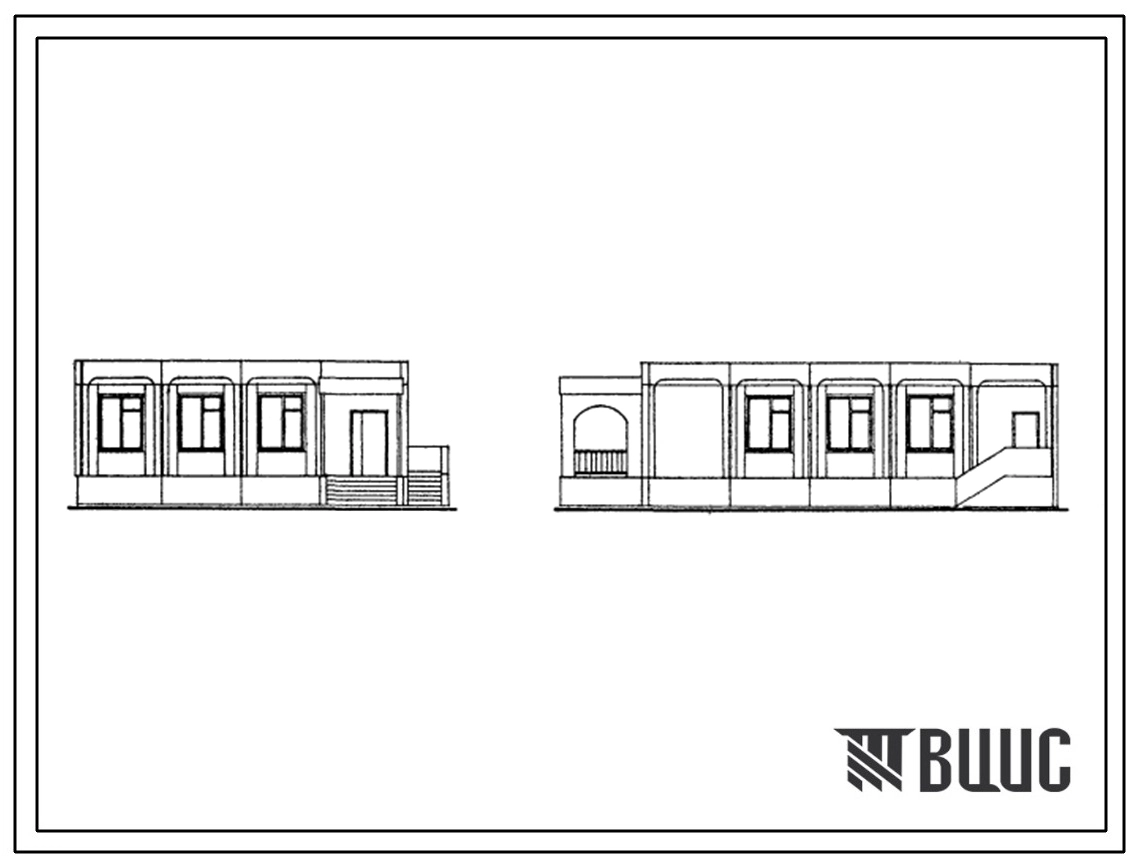 Типовой проект 261-22-34.23.87 Пристроенные блоки учреждений социальнокультурнобытового обслуживания на базе серии 1.090.1-1. Сберкасса 1 разряда. Для г.Калинина и Калининской области