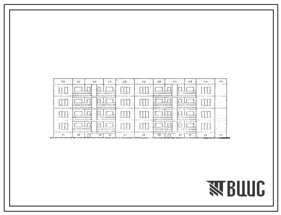 Типовой проект 127-030с Четырехэтажная торцевая блок-секция правая на 16 квартир (двухкомнатных 2Б-4; трехкомнатных 3Б-4; четырехкомнатных 4Б-4; пятикомнатных 5Б-4) с шагом поперечных стен 3,0 и 4,8 м, для строительства в 4Б климатическом подрайоне Грузин