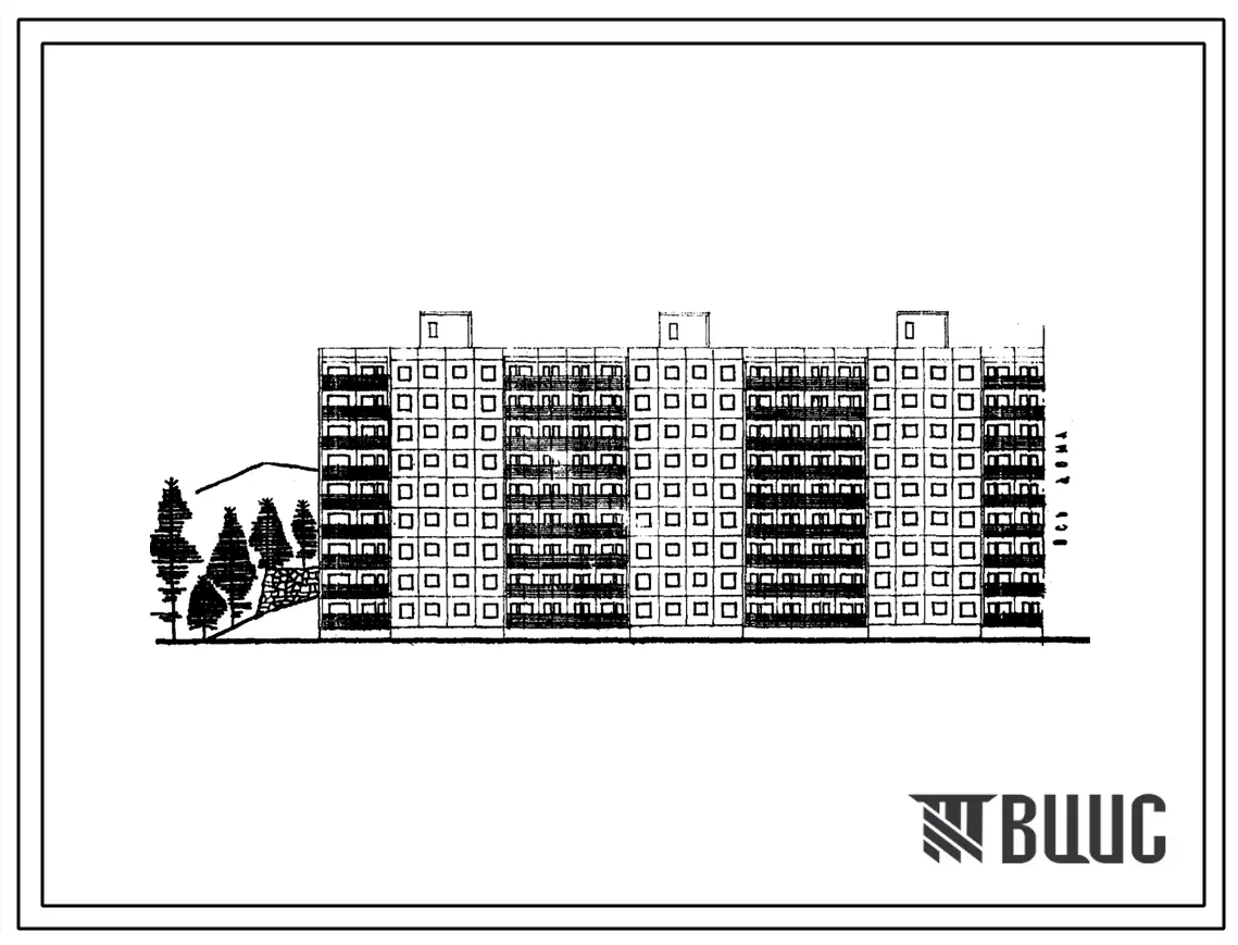Типовой проект 1-464Д-98 Девятиэтажный шестисекционный крупнопанельный жилой дом на 216 квартир с конструкциями из керамзитобетона (однокомнатных 1, двухкомнатных 89, трехкомнатных 216). Для строительства во II и III строительно-климатических зонах.