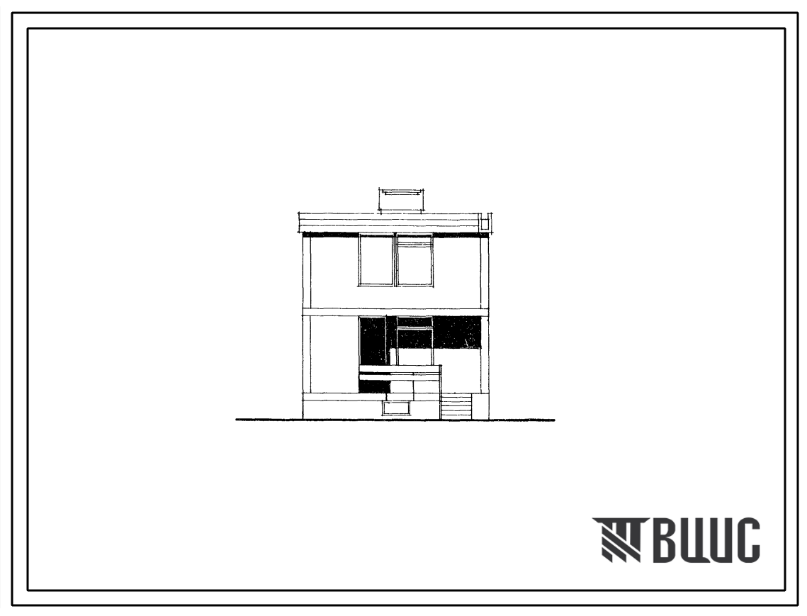 Типовой проект 143-126-32 Двухэтажный жилой дом из ячеистого бетона с четырехкомнатной квартирой в 2 уровнях.