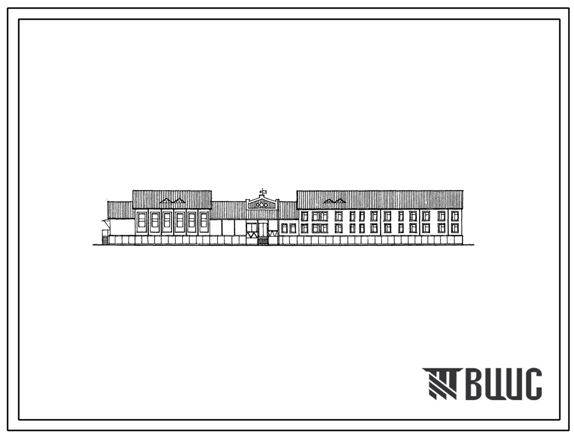 Типовой проект 226-1-532м.13.87 Средняя школа на 11 классов (162 учащихся). Для Республики Саха (Якутия). Грунты вечномерзлые. Здание одно-, двухэтажное. Стены брусчатые.