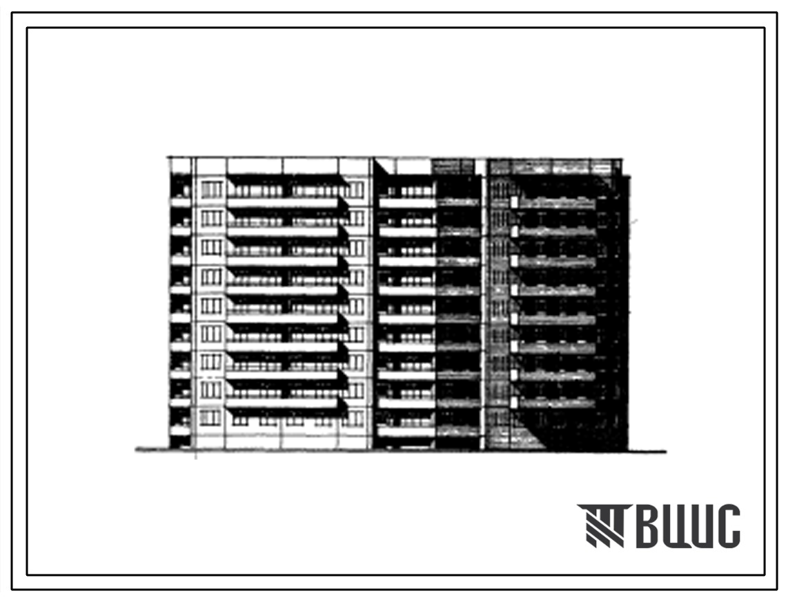 Типовой проект 93-018/1 Девятиэтажная блок-секция поворотная с внешним углом 1350 на 72 квартиры (однокомнатных 1А-1, двухкомнатных 2Б-35, трехкомнатных 3Б-18, четырехкомнатных 4Б-18). Для строительства во 2А климатическом подрайоне г.Архангельска