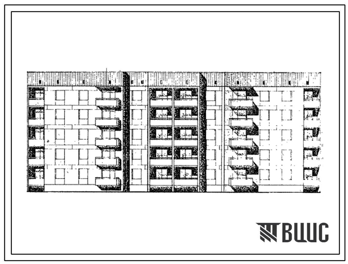 Типовой проект 87-0115П 5-этажная поворотная прямая блок-секция на 30 квартир (П-1Б.3А.3Б и 1Б.3А.3Б)