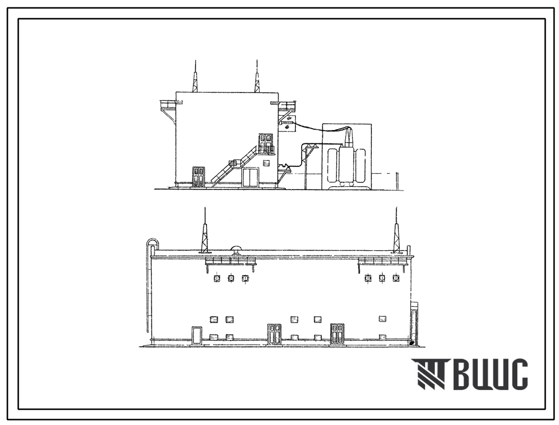 Типовой проект 407-3-157 Закрытая подстанция 110/6-10кв мощностью до 126тыс.ква без выключателей на стороне высшего напряжения с открытой установкой трансформаторов.