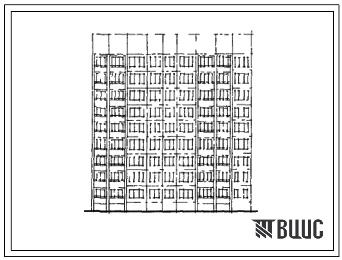 Типовой проект 464Д-0156 Девятиэтажная блок-секция на 36 квартир (двухкомнатных 2Б-9, трехкомнатных 3Б-18, четырехкомнатных 4А-9). Для строительства во 2В климатическом подрайоне г.Новополоцка