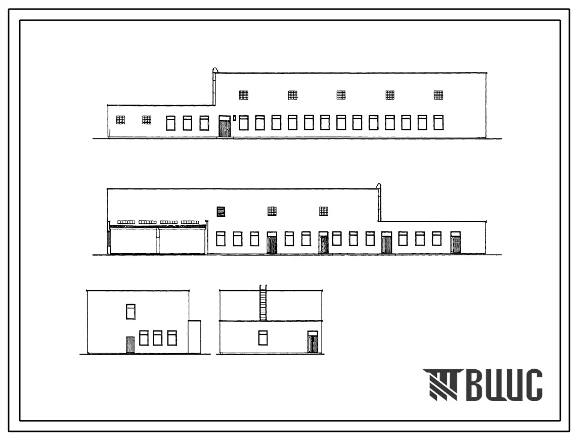 Типовой проект 254-9-81 Хозяйственный корпус кардиологического диспансера на 240 коек. Здание одно-, двухэтажное. Стены из кирпича.