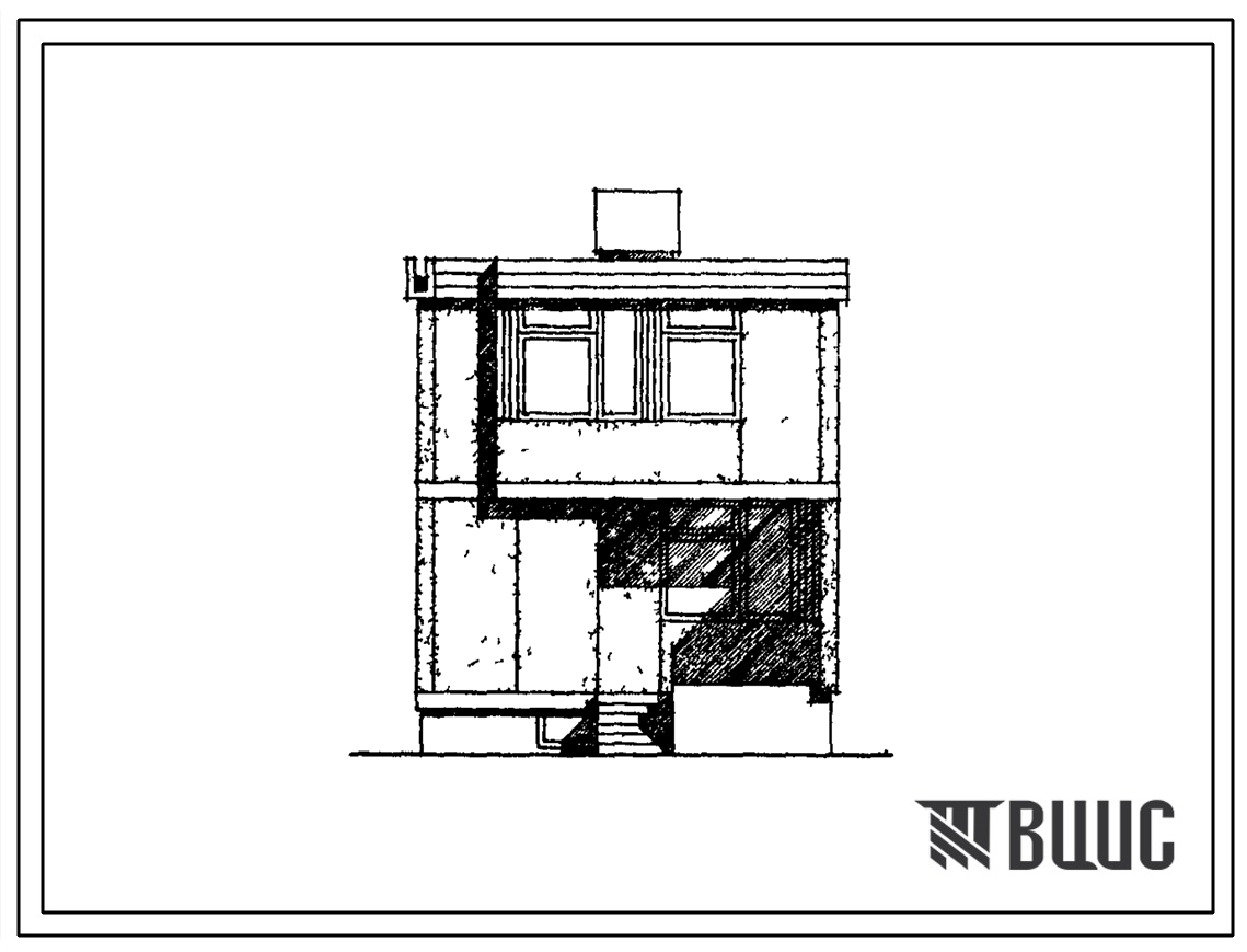 Типовой проект 126-070/1 Двухэтажная пятикомнатная блок-квартира типа 5Б рядовая с торцевыми окончаниями. Для строительства в 4Г климатическом подрайоне г.Астрахани и области