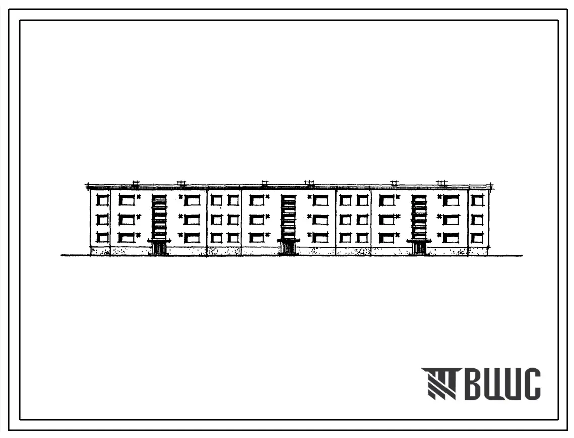 Типовой проект 114-22-52 Трехэтажный 27-квартирный (однокомнатных-6, двухкомнатных-15, трехкомнатных-6) секционный жилой дом, с увеличенными полезными площадями. Для строительства во 2 строительно-климатической зоне.
