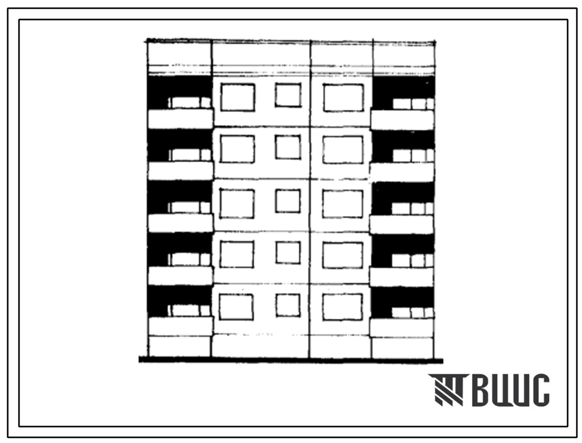 Типовой проект 1-464А-0144/1 Пятиэтажная блок-секция рядовая на 15 квартир (двухкомнатных 2А-5, 2Б-10). Для строительства во 2Б климатическом подрайоне Латвийской ССР