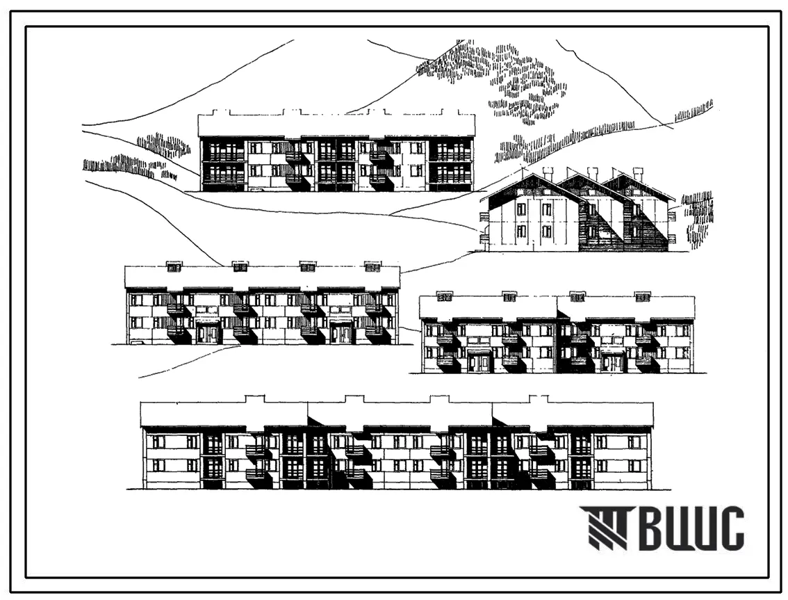 Типовой проект 135-044с Крупнопанельные двухэтажные жилые блок-секции и дом-представитель на 12 квартир