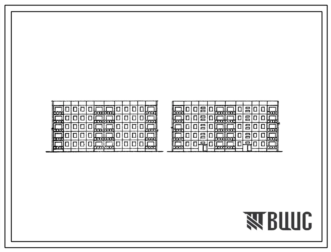 Типовой проект 105-012с Пятиэтажная 20 квартирная блок-секция 5Б.4Б — 4Б.5Б (рядовая, торцовая левая, правая).