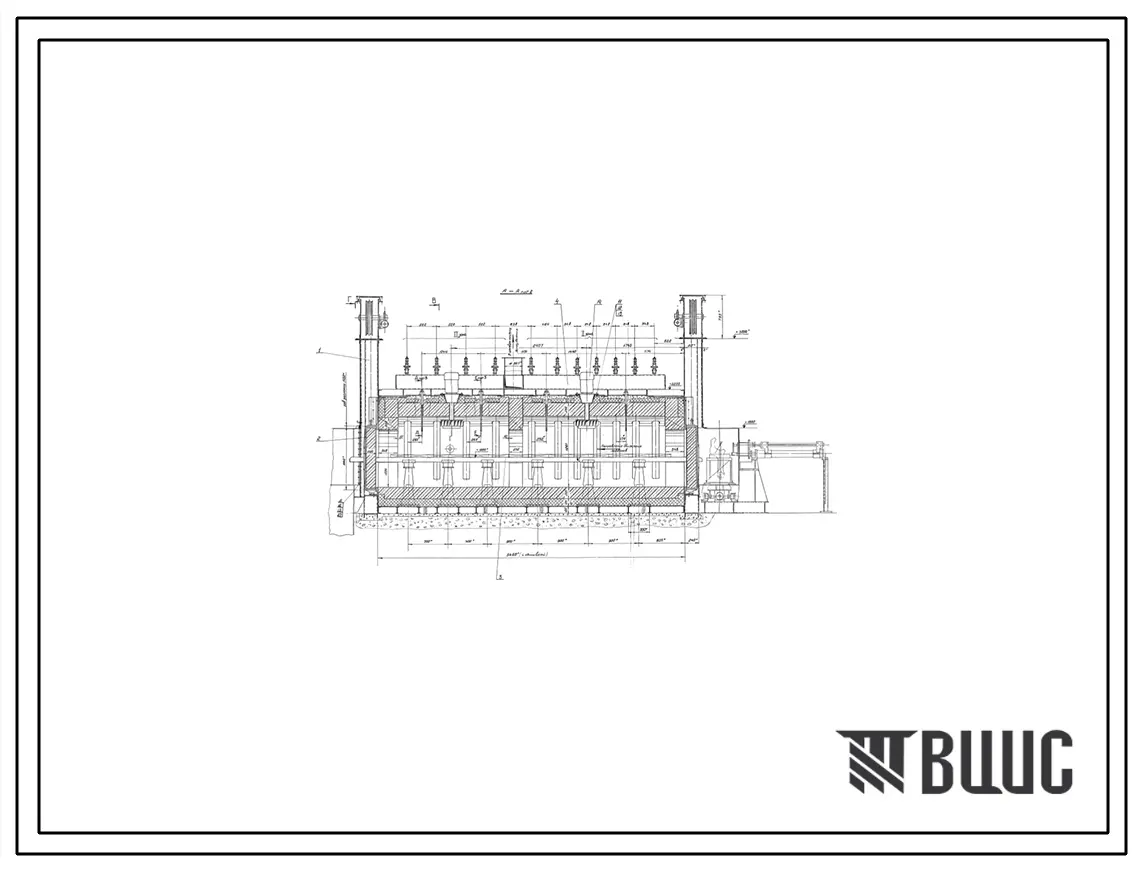 Проект 38641 Печь закалочная толкательная с защитной атмосферой размеры пода 1,39х4,76 м, на газе