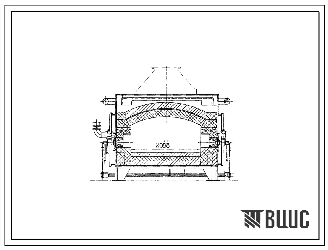 Типовой проект 406-9-276.83 Печь нагревательная щелевая размерами пода 2,0х0,8 м на газе среднего давления и мазуте
