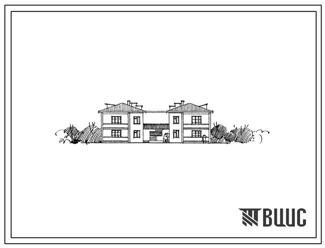 Типовой проект 114-42-107с Двухэтажный односекционный жилой дом на 8 квартир (однокомнатных 1Б-2, двухкомнатных 2Б-4, трехкомнатных 3Б-2). Для строительства в 3Б, 4Б и 4В климатических подрайонах сейсмичностью 7 и 8 баллов