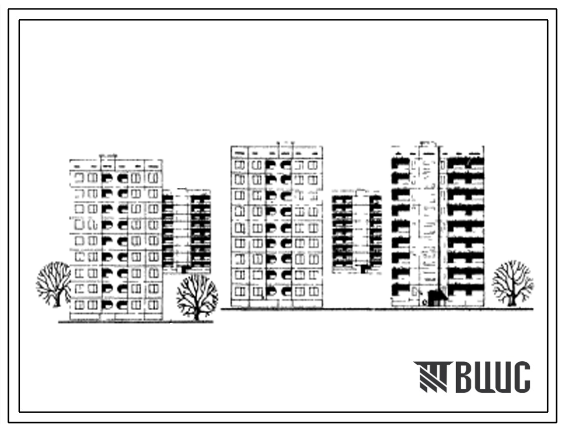 Типовой проект 135-079 Девятиэтажная блок-секция рядовая левая на 18 квартир (трехкомнатных 3А-9; четырехкомнатных 4Б-9).