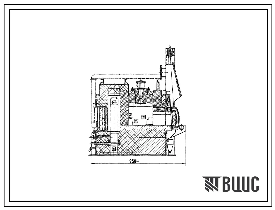 Типовой проект 406-9-286.84 Печь нагревательная камерная размерами пода 0,93х0,7 м на газе среднего давления с отводом дыма в боров