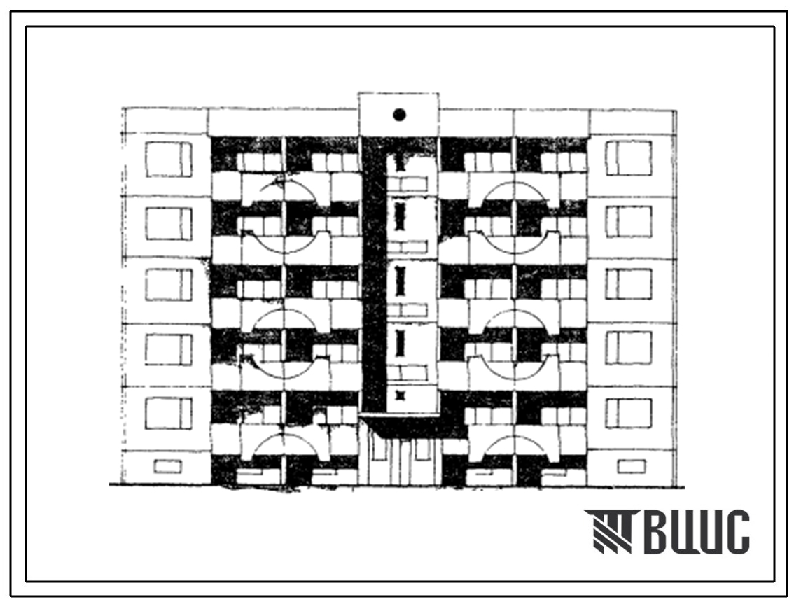 Типовой проект 121-0124.13.86 Блок-секция 5-этажная 20-квартирная рядовая 1Б-2Б-3Б-3Б (для строительства в Эстонской ССР)