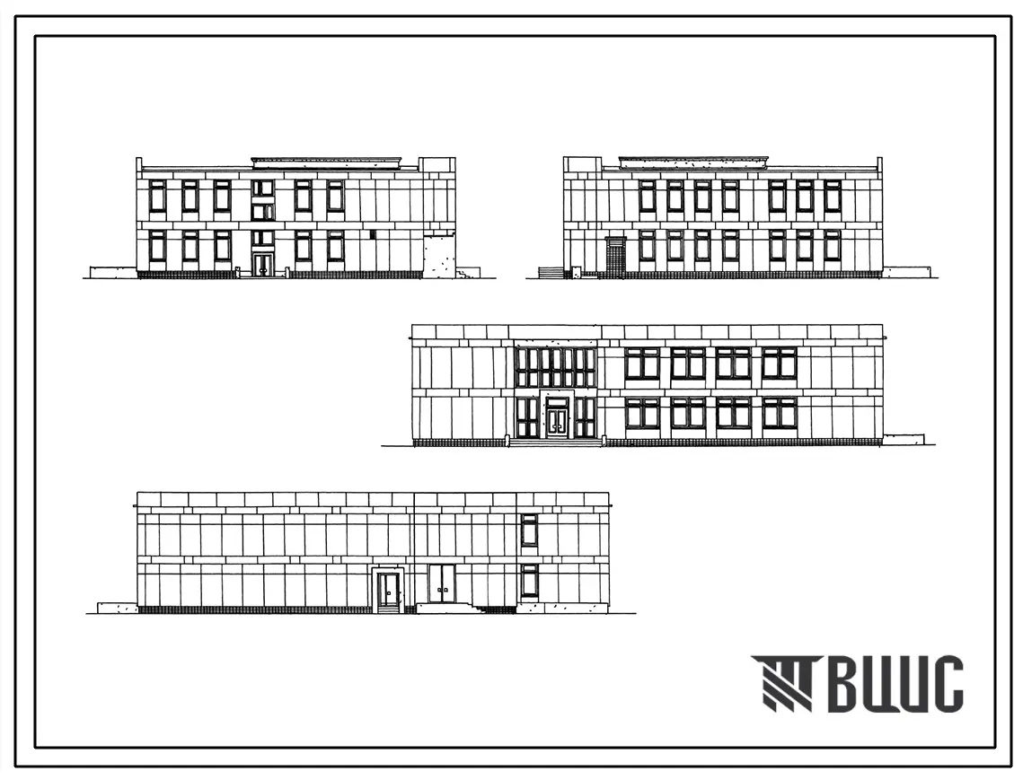 Типовой проект 263-12-269.86 Клуб на 250 посетителей с залом на 200 мест. Со стенами из крупных легкобетонных блоков. Для строительства в сельской местности