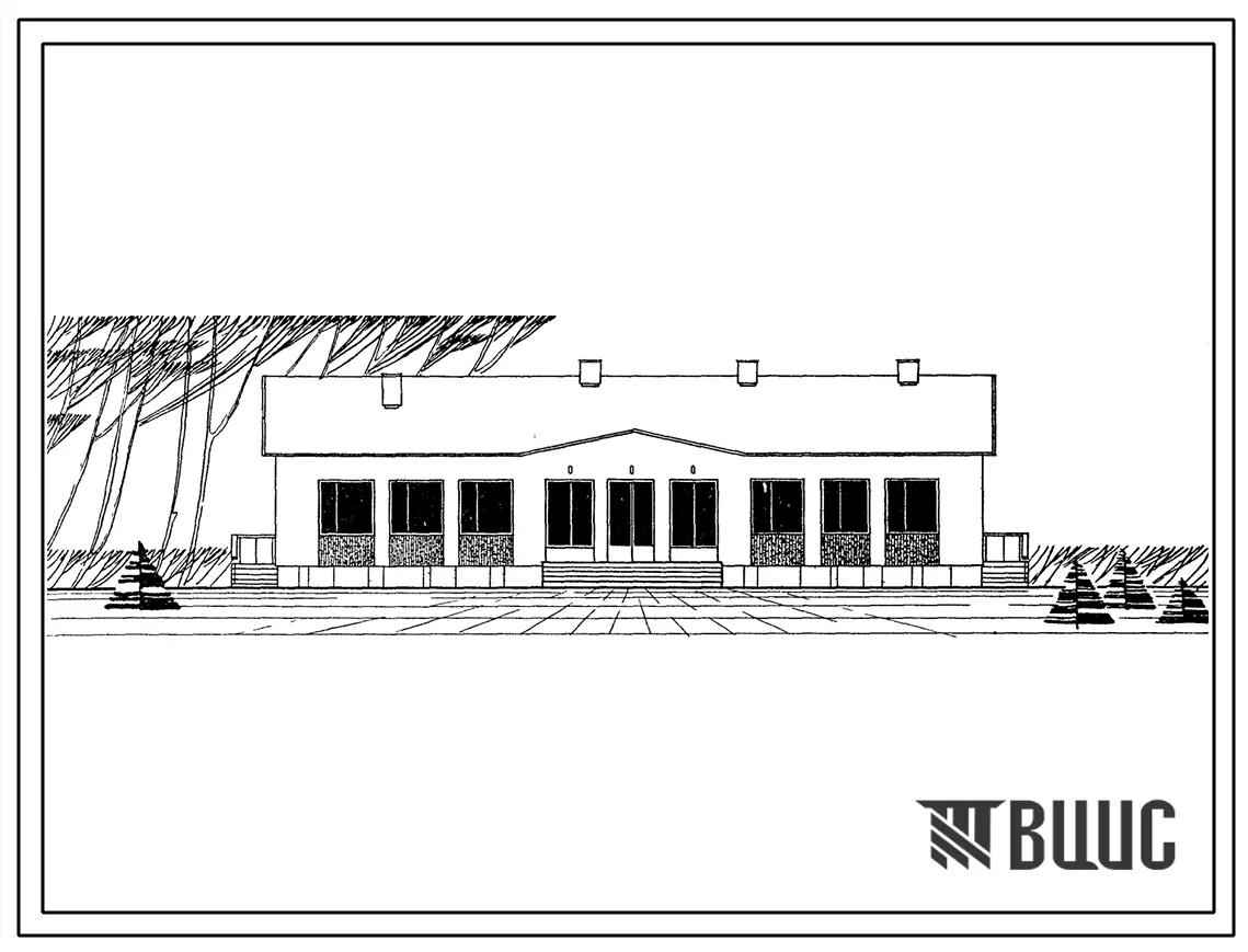 Типовой проект 264-20-14 Тип 2 - Сельский совет с отделением связи, отопление печное. Для строительства во II и III строительно-климатических зонах.