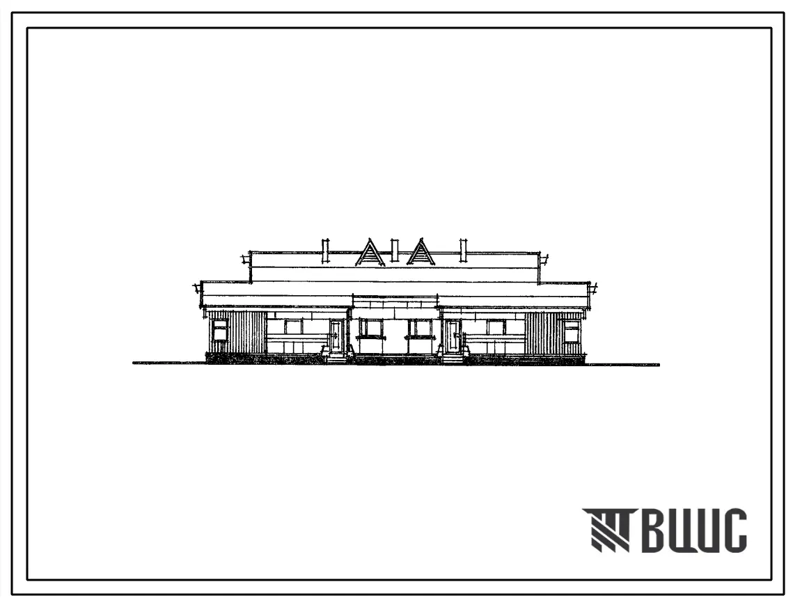 Типовой проект 183-47-22с/1 1-этажный 2-квартирный дом с 3-комнатными квартирами (перекрытие железобетонно) с централизованным инженерным оборудованием для индивидуальных застройщиков. Для строительства в 1В климатическом подрайоне, 2 климатическом районе
