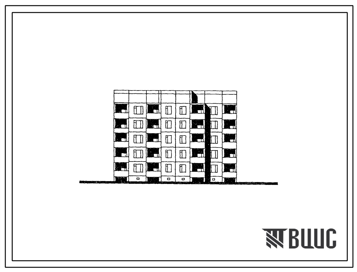 Типовой проект 112-060.13.88 Пятиэтажная блок-секция рядовая с торцевыми окончаниями на 20 квартир. Для Коми АССР