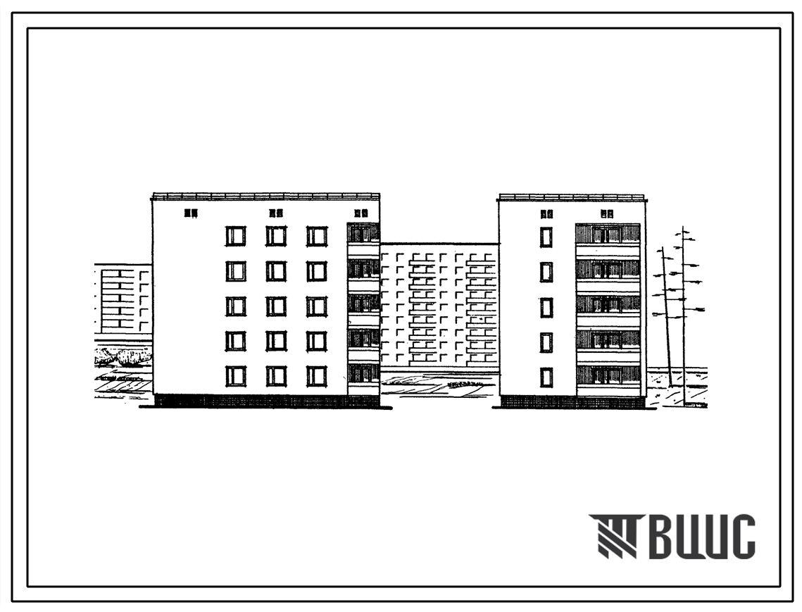 Типовой проект 87-049/71 5-этажная блок-секция торцевая левая на 15 квартир 1Б.2Б.3А (однокомнатных-5, двухкомнатных-5, трехкомнатых-5). Для строительства в 1В, 2В, 2Г и 2Б климатических подрайонах.