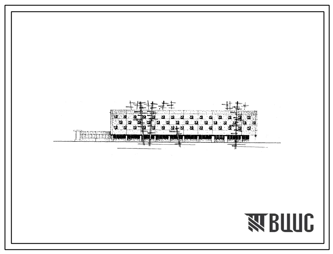 Типовой проект 232-1-62/75 Универсальный общественно-бытовой корпус для техникумов и профтехучилищ на 960 учащихся в конструкциях серии ИИ-04