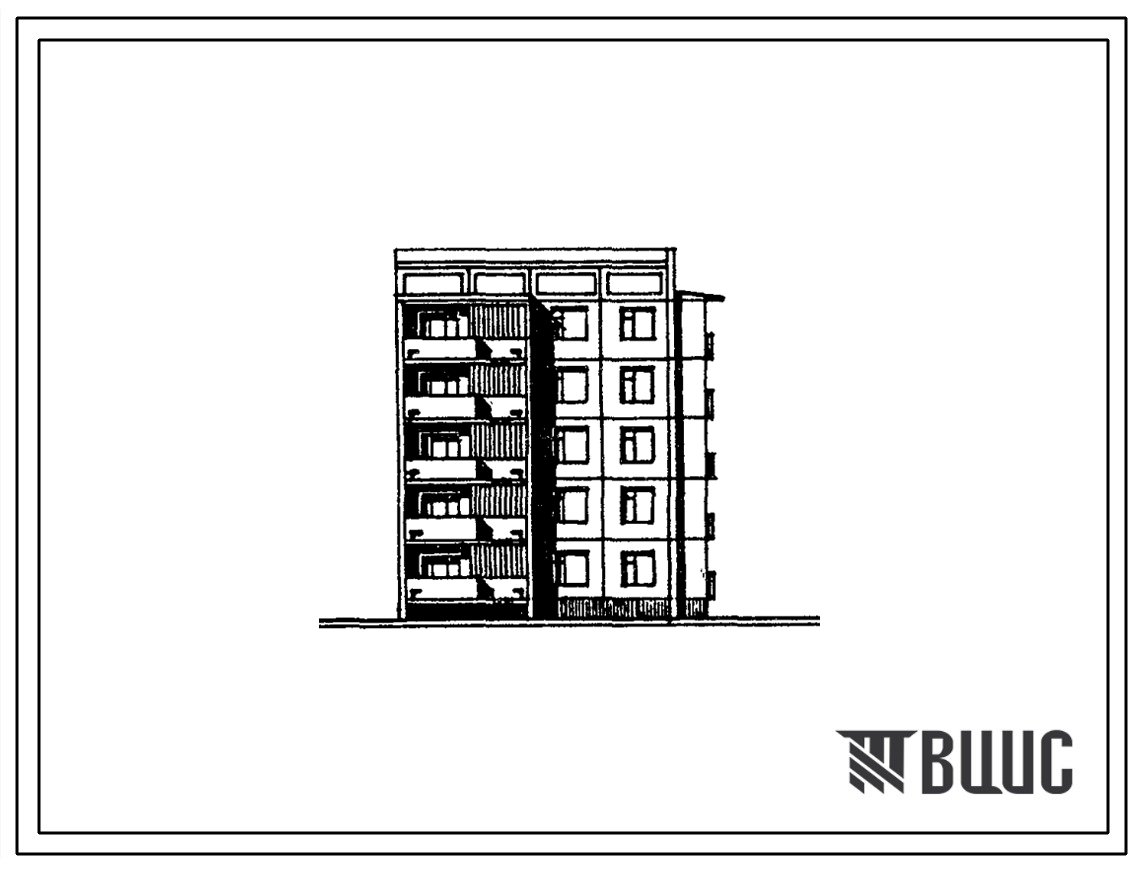 Типовой проект 76-0116с.13.88 Пятиэтажная блок-секция торцевая правая на 15 квартир. Для городов Ургенч, Гулистан, Карши