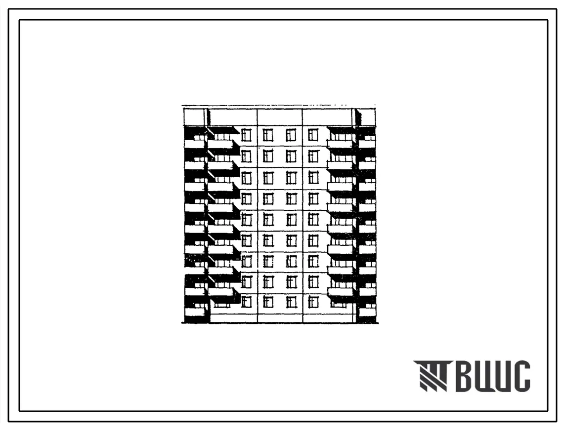 Типовой проект 135-0361.88 Девятиэтажная блок-секция рядовая на 36 квартир. Для строительства в городах и поселках городского типа