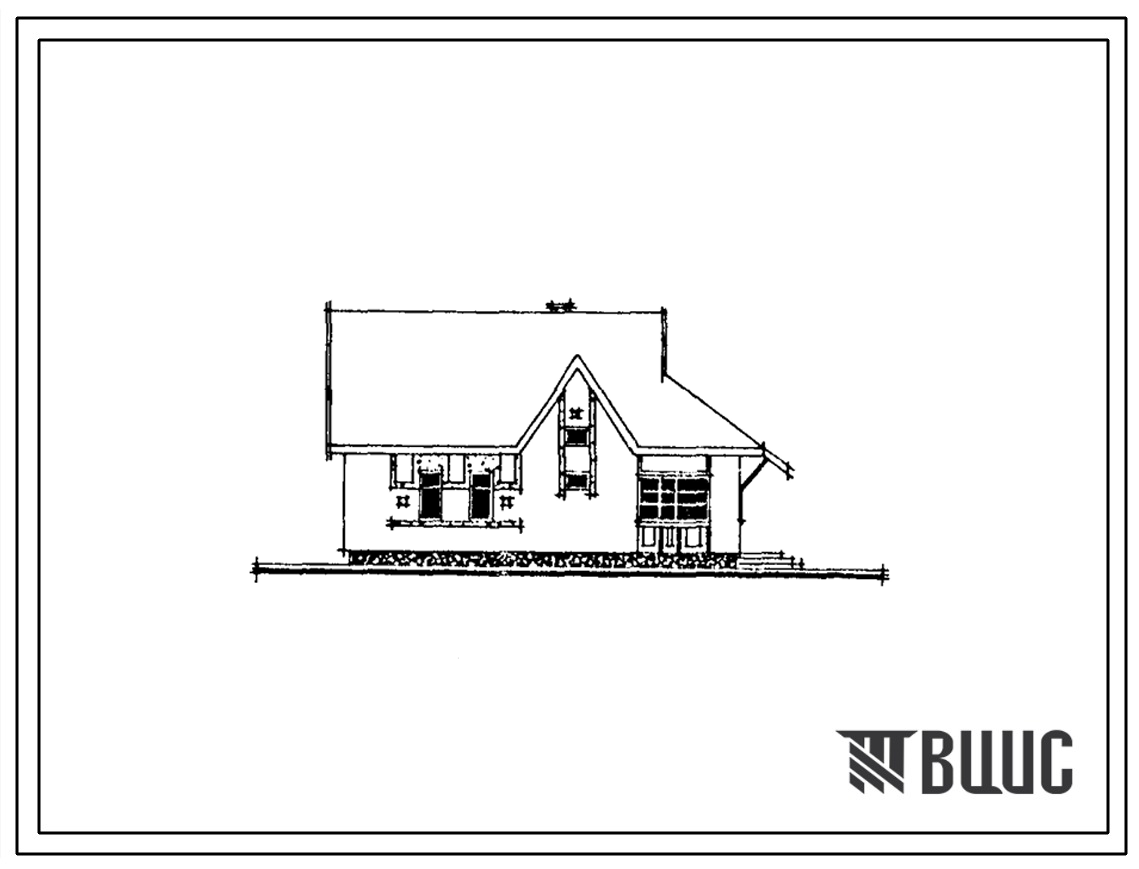 Типовой проект 144-89-98.86 Мансардный жилой дом с четырехкомнатной квартирой типа 4Б