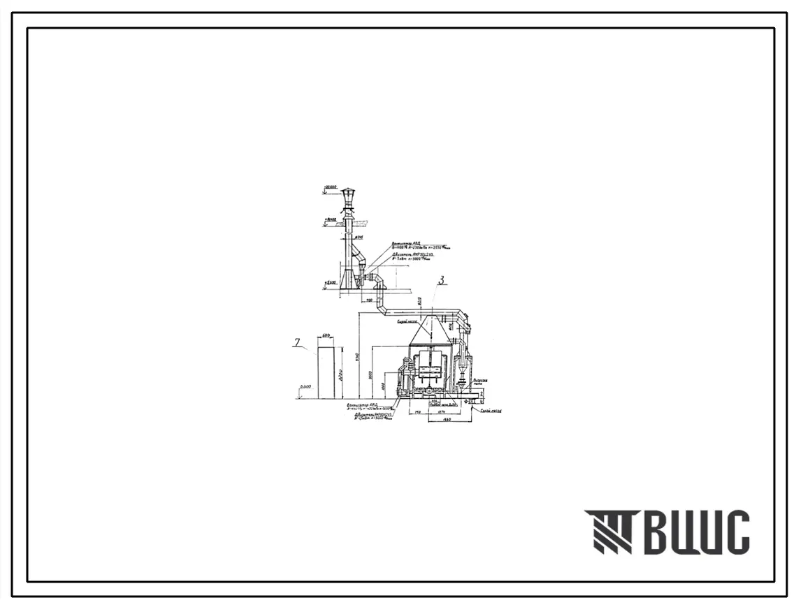 Проект 11662 Сушило барабанное двухходовое производительностью 0.5 т/ч на газе.Установка в цехе.