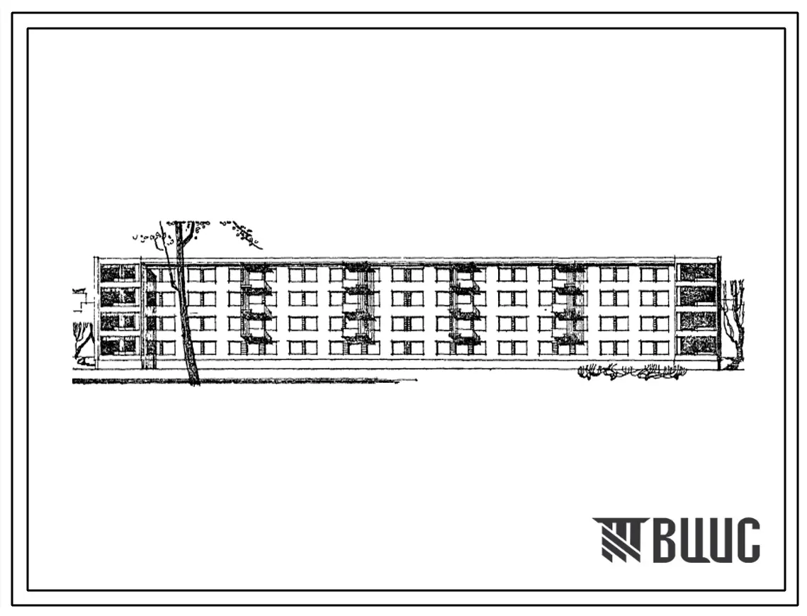 Типовой проект 1-310ТСП-3 Шестисекционный дом на 56 квартир (однокомнатных 8, двухкомнатных 8, трехкомнатных 24, четырехкомнатных 16).