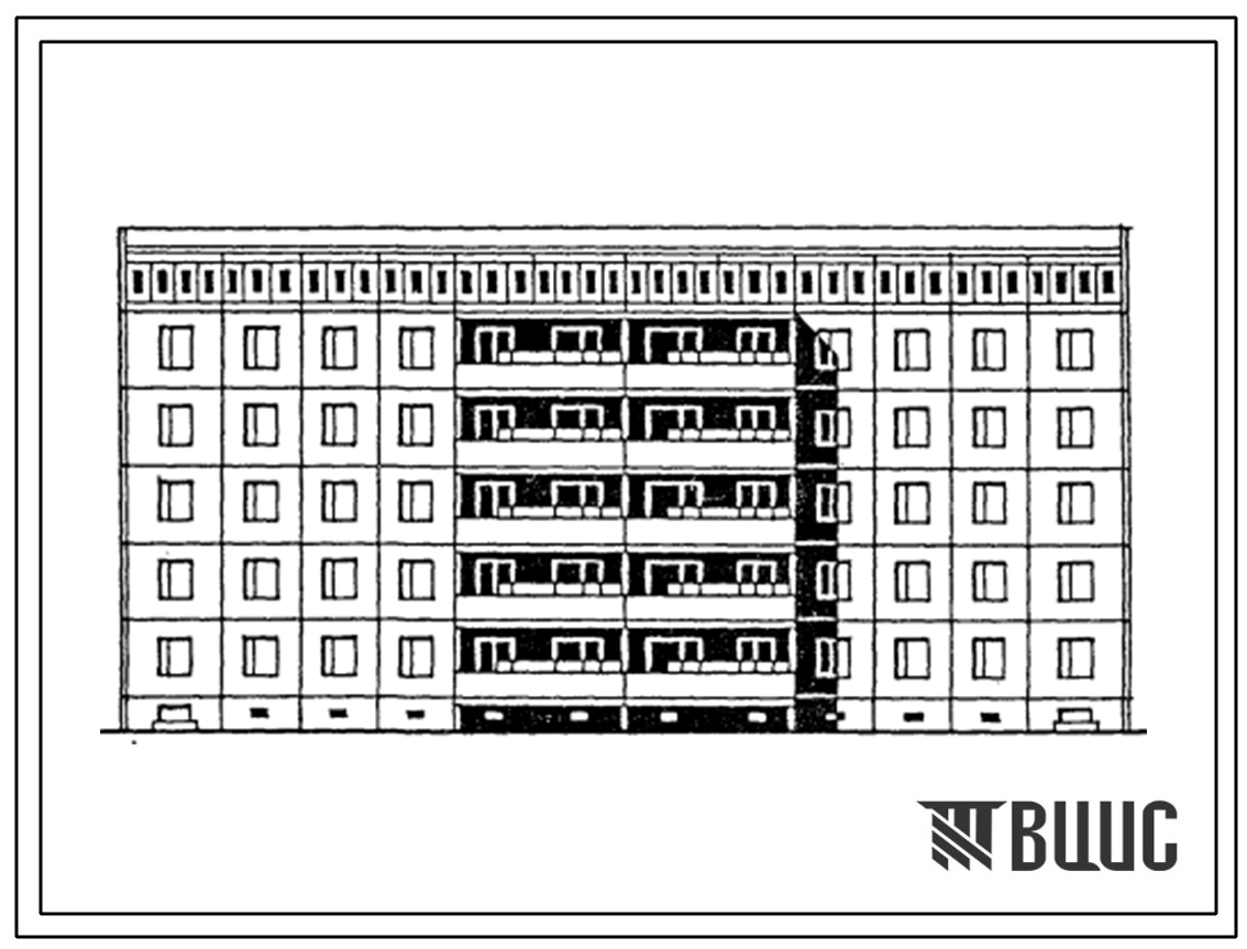 Типовой проект 105-0131с.13.87 Блок-секция 5-этажная 20-квартирная рядовая 5.4-4.5. Для строительства в г.Чимкенте и г.Джамбуле.