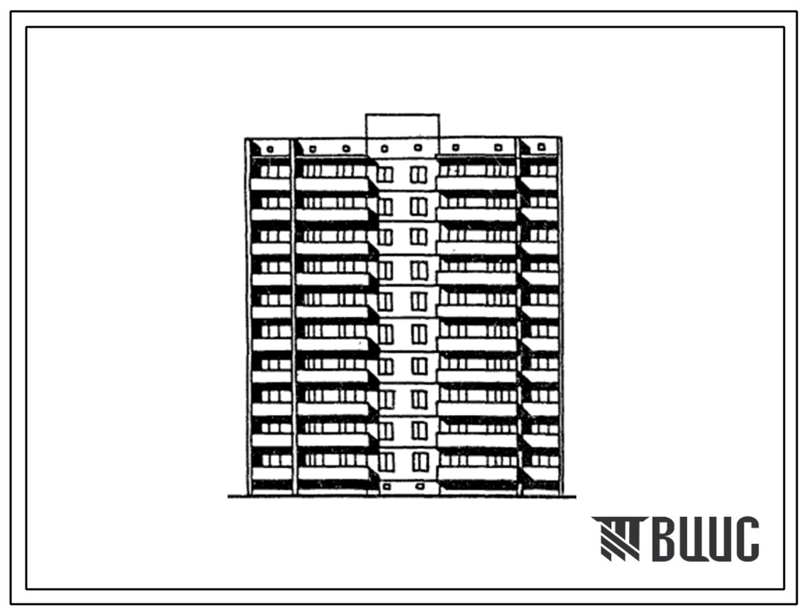 Типовой проект 96-078.13.86 Блок-секция рядовая 10-этажная 40-квартирная 2Б-2Б-3Б-3Б. Для строительства в г.Киеве.