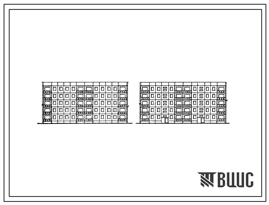 Типовой проект 105-012с Пятиэтажная 20 квартирная блок-секция 5Б.4Б — 4Б.5Б (рядовая, торцовая левая, правая).
