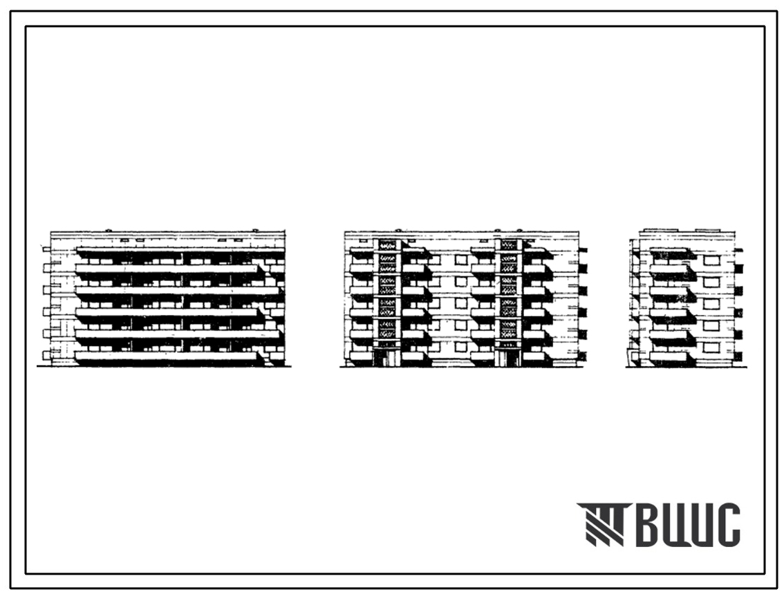 Типовой проект 67-018c/75/1 5-этажная двойная блок-секция торцовая на 25 квартир 1Б.2Б.3Б-2Б.3Б (левая)